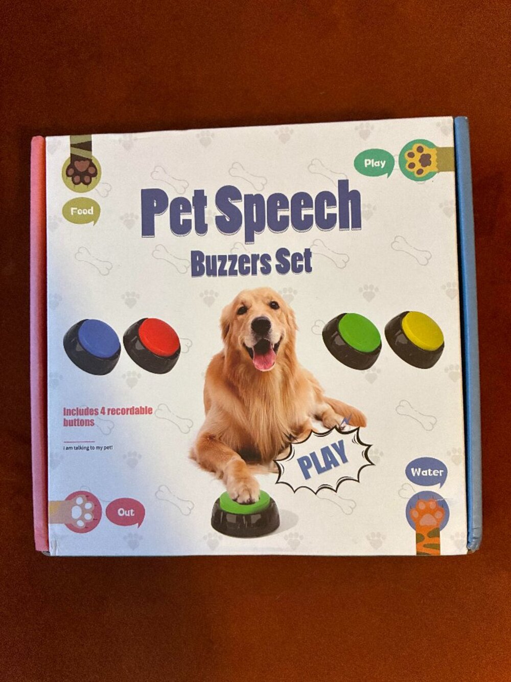 Dog Talking Buttons Set of 4 Size OS, Recordable Pet Speech Buzzers, New